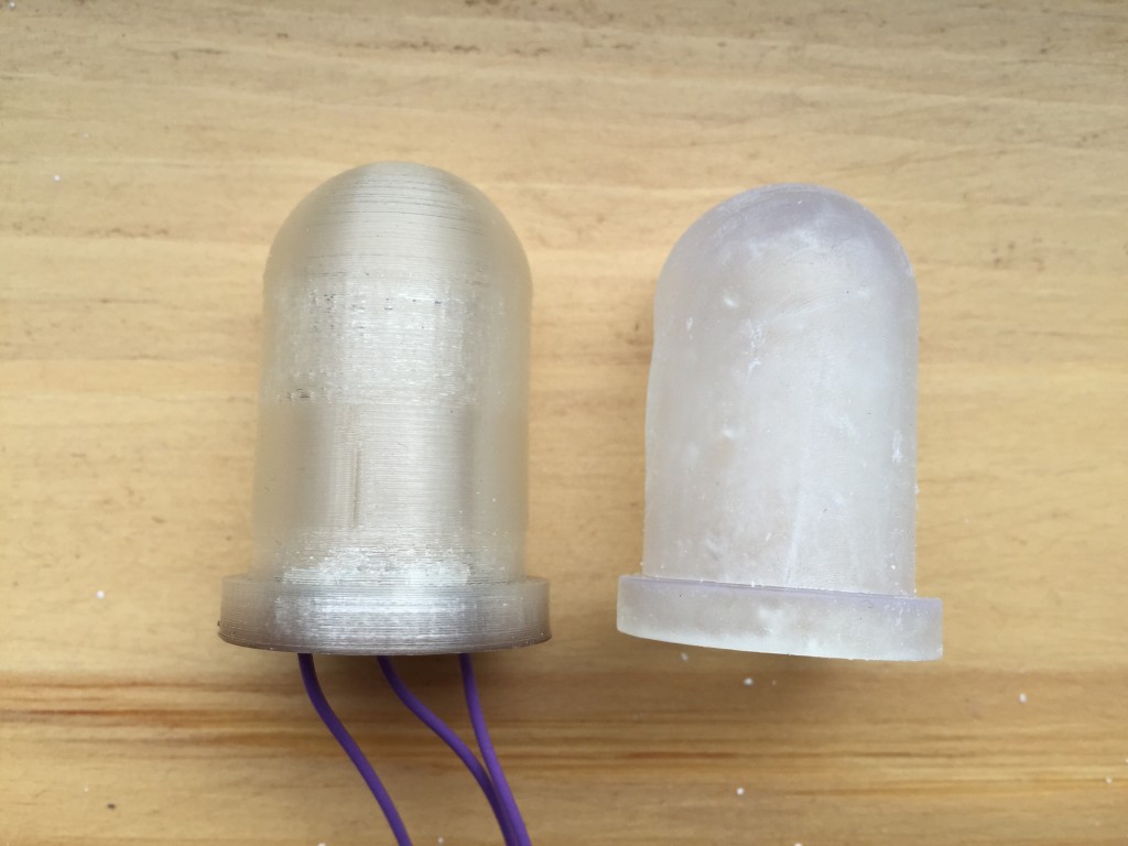 Comparison of FDM and SLA printing techniques on the same part