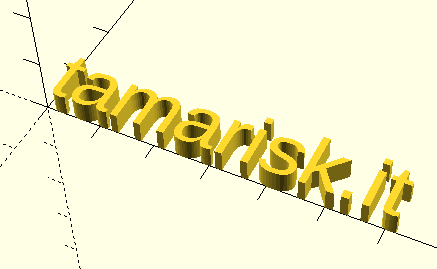 tamarisk.it extruded in openSCAD